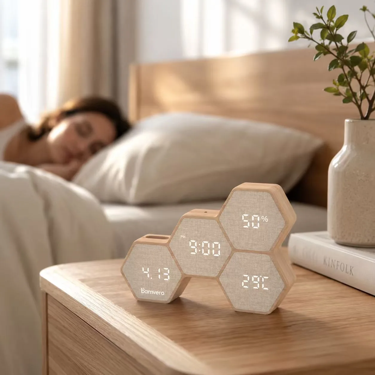 Geometric bamboo clock article