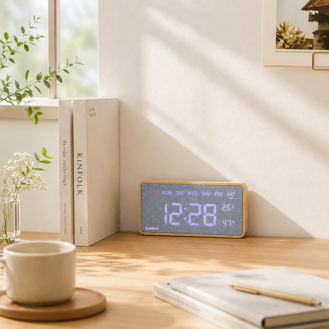 Bamboo LED clock scene