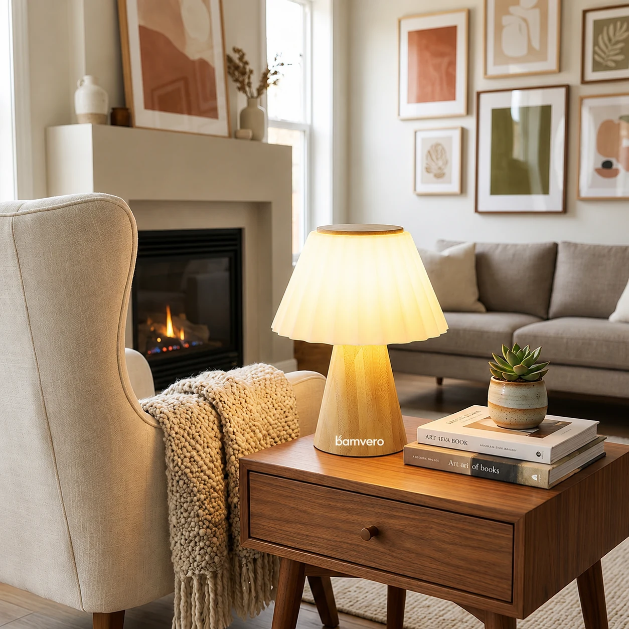 Bamboo ambient lamp living room